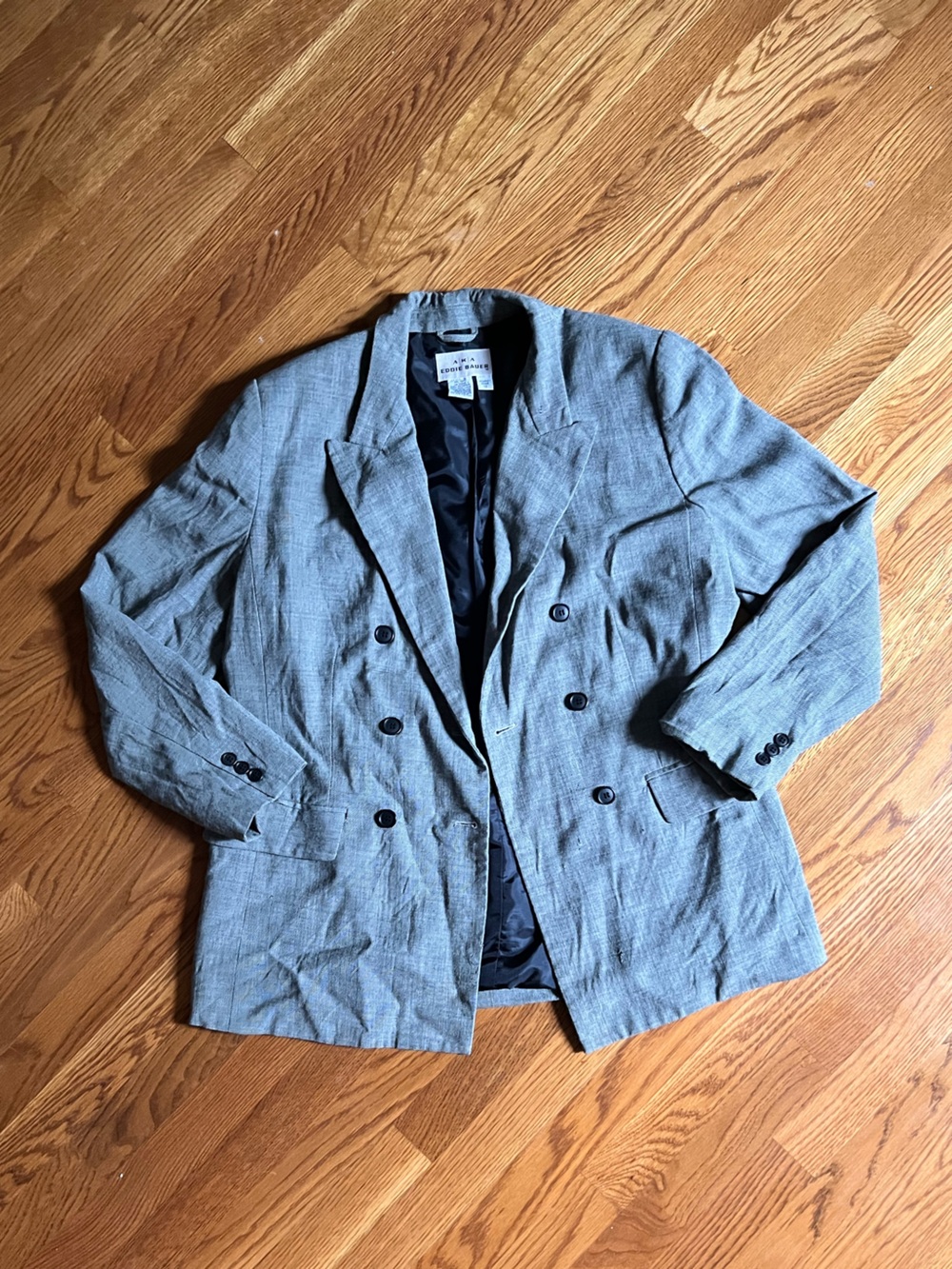 Vintage Eddie Bauer Black Lined Gray Blazer